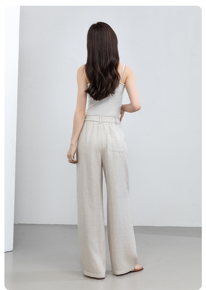 Quần culottes nữ ống rộng vải linen phối lyocell dáng suông rủ nhẹ — Màu sắc chi tiết 22
