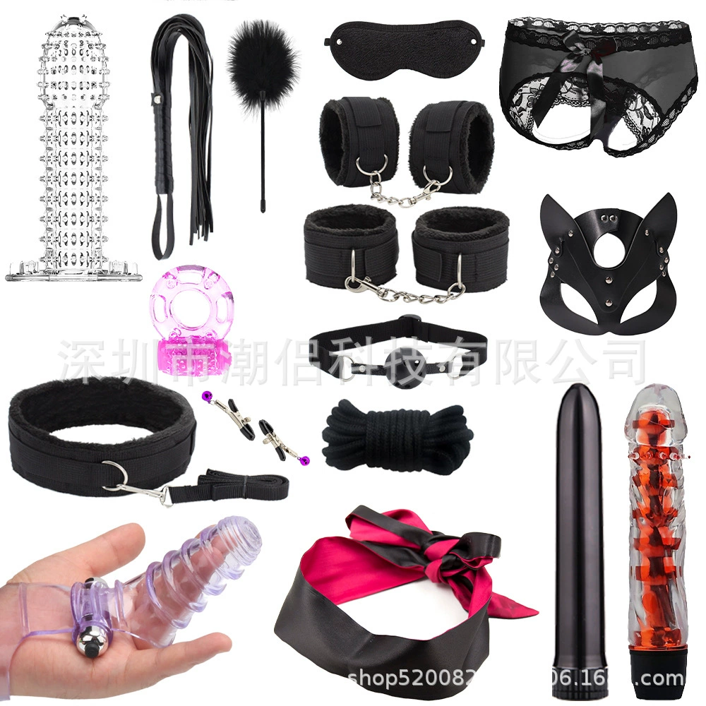 BDSM-набор, 17 предметов, взрослые игрушки, плюшевые наручники и разные аксессуары, 4 цвета