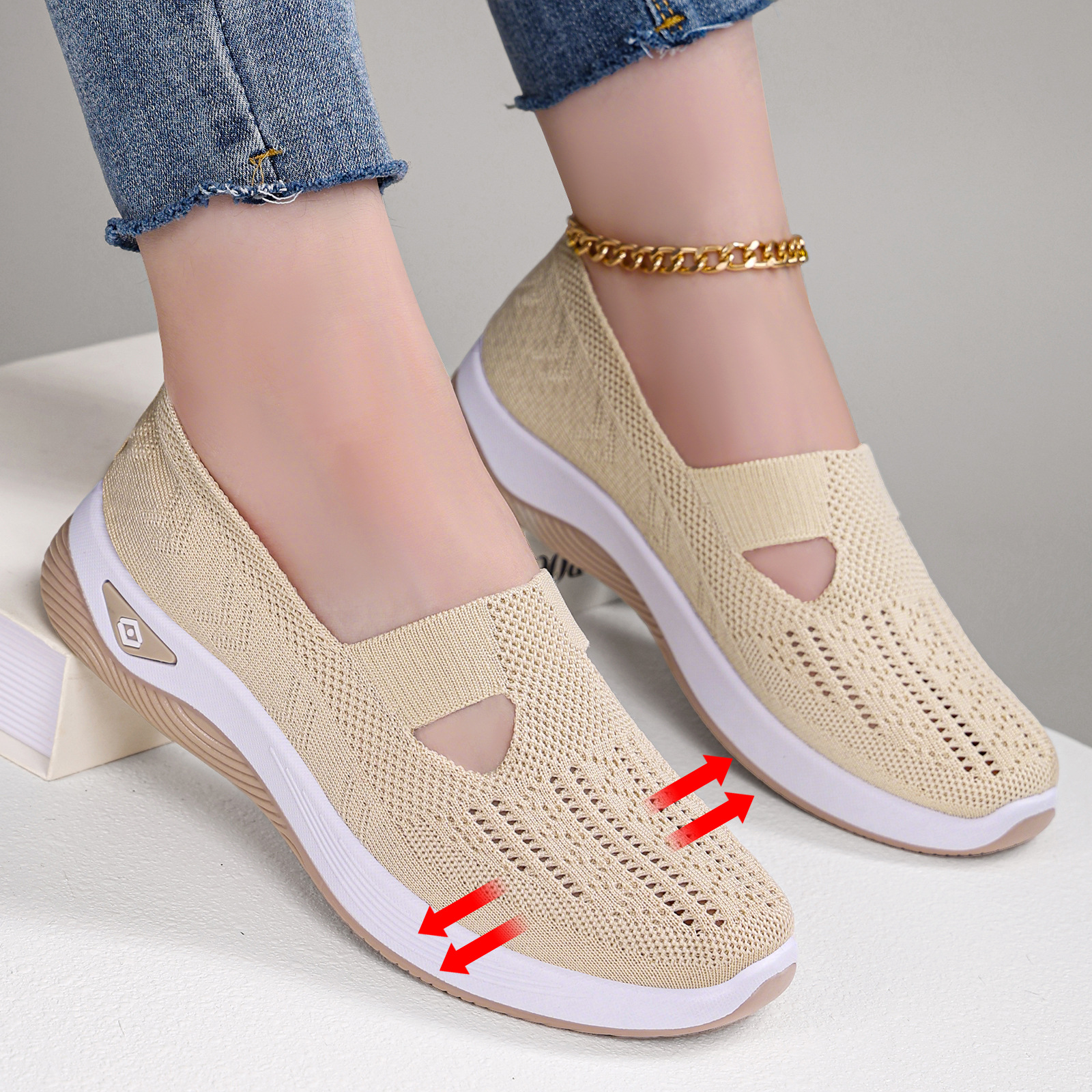 Zapatos Zapatos de mujer Nuevos zapatos casuales Zapatos de moda para mujer Zapatos de tela transpirables de Beijing antiguo Fabricante transfronterizo Dropshipping Zapatos de mamá