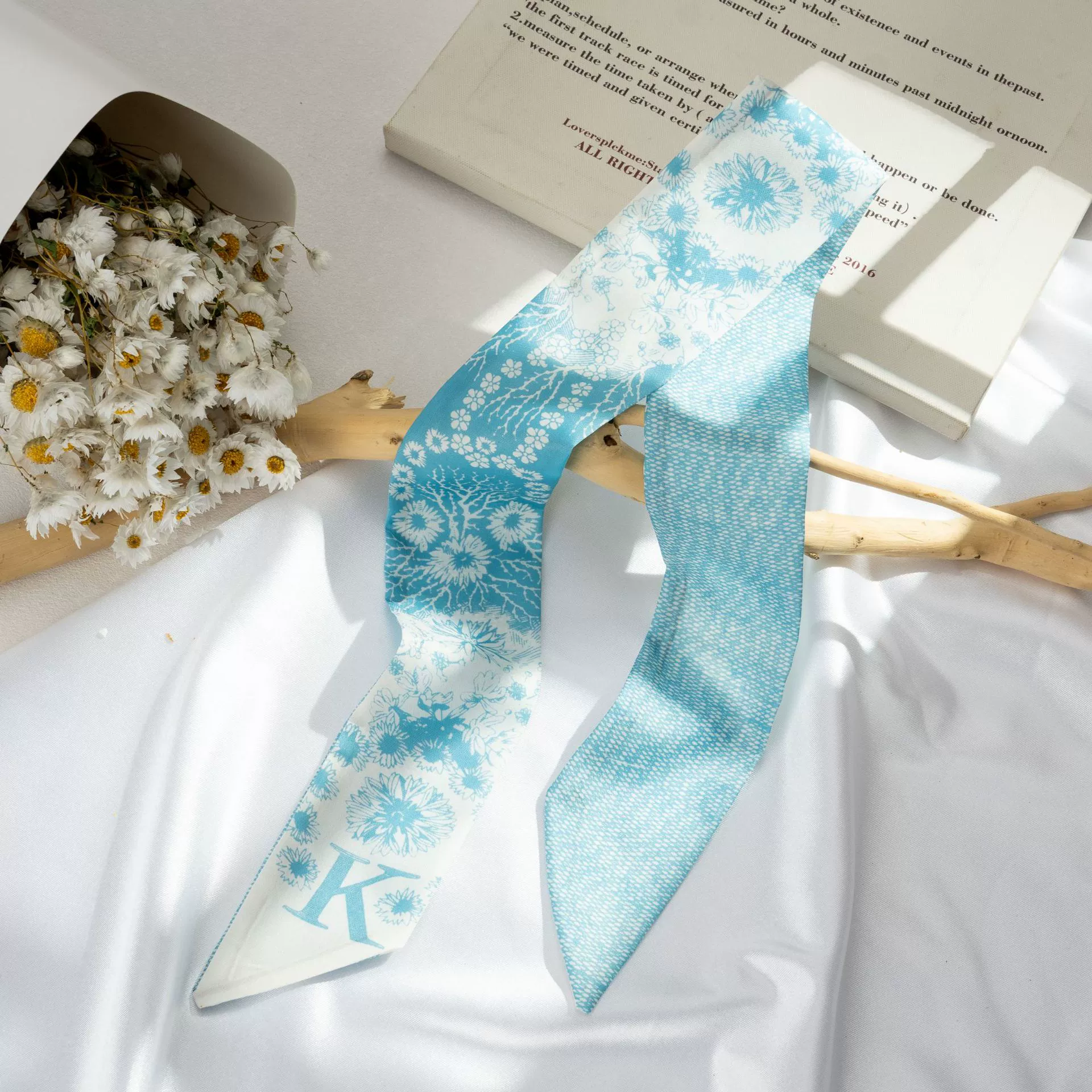 Silk Scarf Hairband (Suhang) long streamer 89×3.8 cm, lightweight gift box option