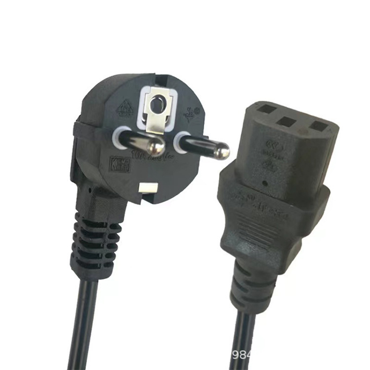 工厂供应1.5米0.75²欧规插头欧标欧式纯铜家用电器电源线