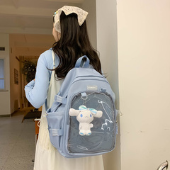 日系可愛少女雙肩包休閒日系初中高中學生書包個性透明果凍背包