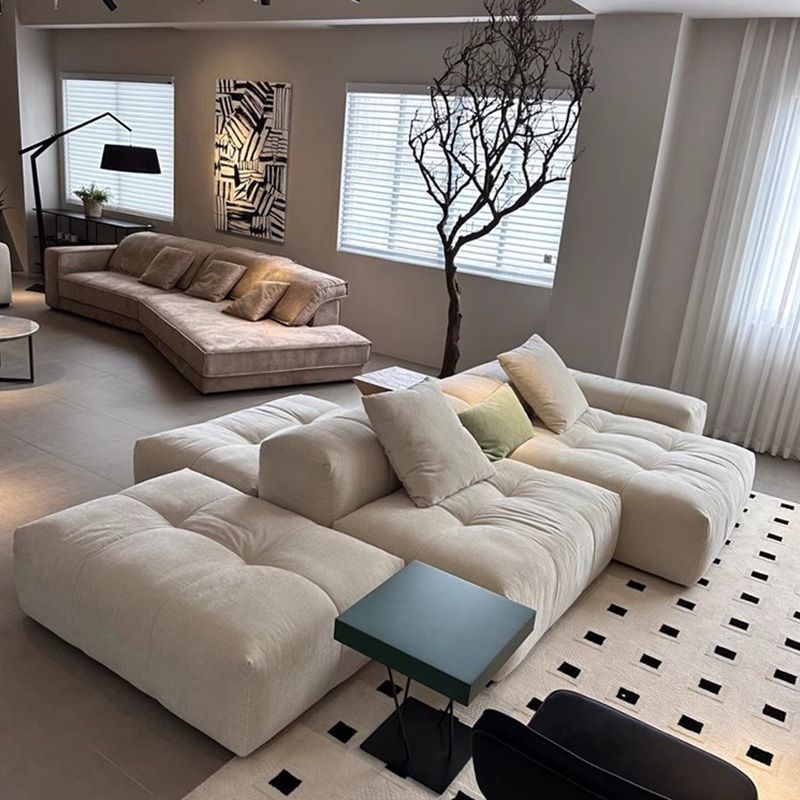 Cream White Italian Minimalist Free Combination Square Module Small Apartment Double-Sided Island Pixel Sofa Designer Model