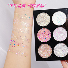 Wholesale Carmela Fantasy Glitter Eyeshadow Palette 6 Colors Glitter Eyeshadow Gel Cream Children's Stage Makeup Glitter Powder Stage