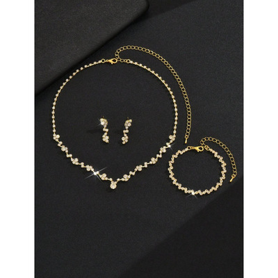 X 96820 Bridal Rhinestone Jewelry Set 新娘水钻首饰四件套