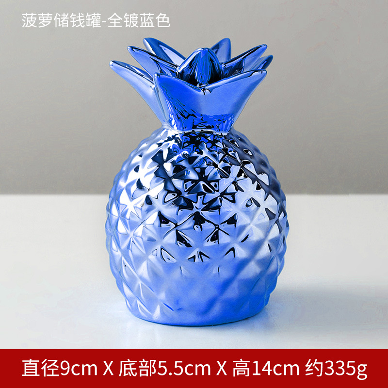 Transfronterizo estilo europeo cerámica piña alcancía oro galvanoplastia decoración del hogar vino creativo decoración del gabinete