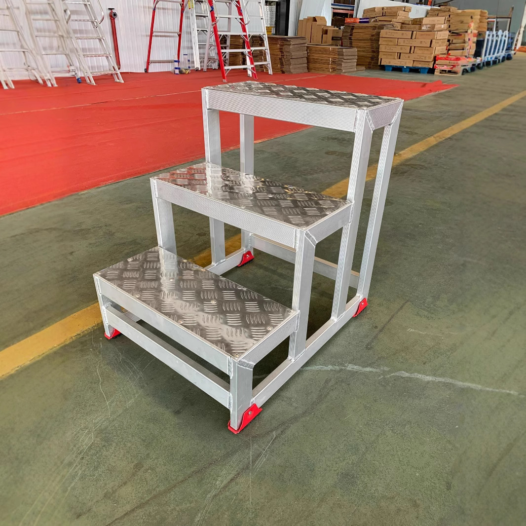 加宽踏步台阶梯工业梯子扶手梯家用梯登高梯工程梯户外二三步梯-阿里巴巴
