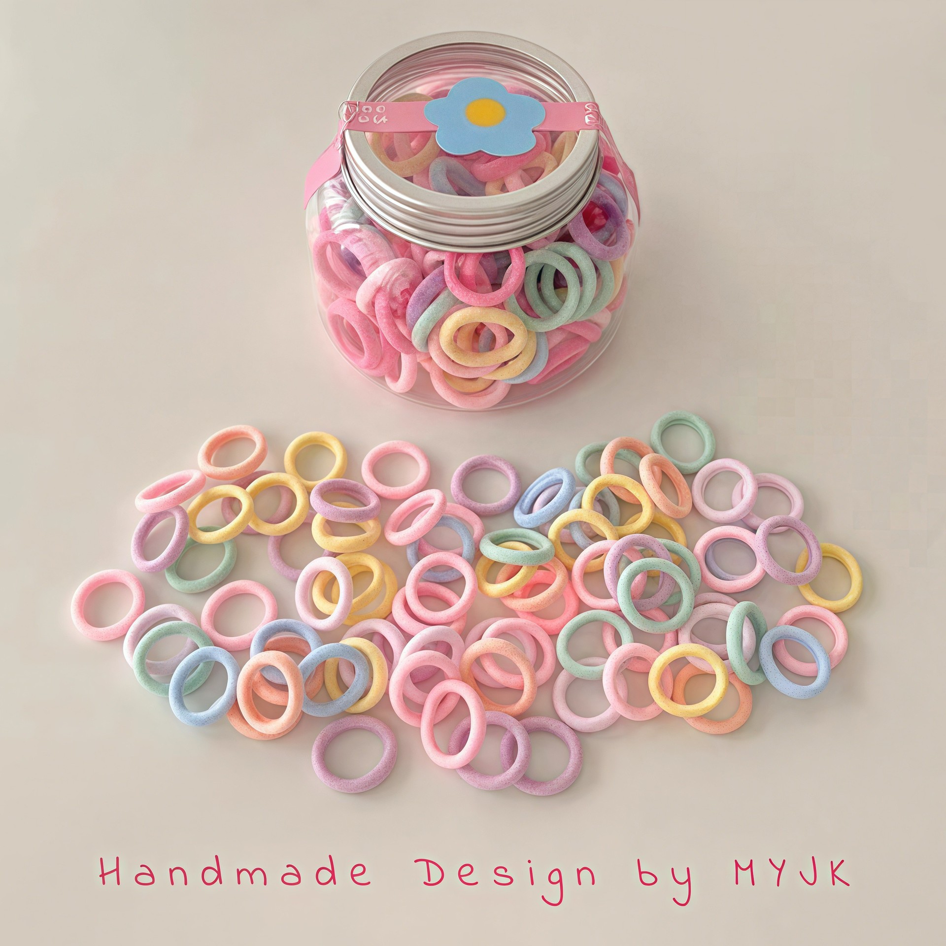 Candy-colored Canned Small Rubber Band Little Girl's Hair Towel Ring...