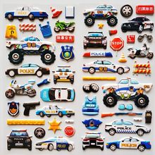 警车救护车儿童贴纸幼儿园宝宝奖励玩具贴画交通工具工程车小汽车