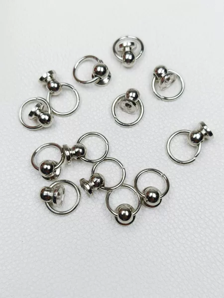 10mm Double-Ring Monk Head with Ring Nipple Fastener, Monk Head with Ring Mobile Phone Case Hardware Accessories Buckle