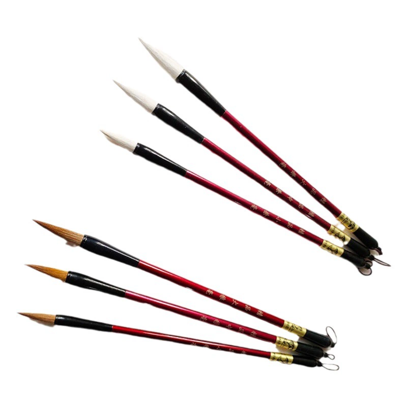 Кисть Langhao для каллиграфии большая, средняя и маленькая кисть Baiyun и китайская живопись металлический стержень Акварельная ручка Gouhui