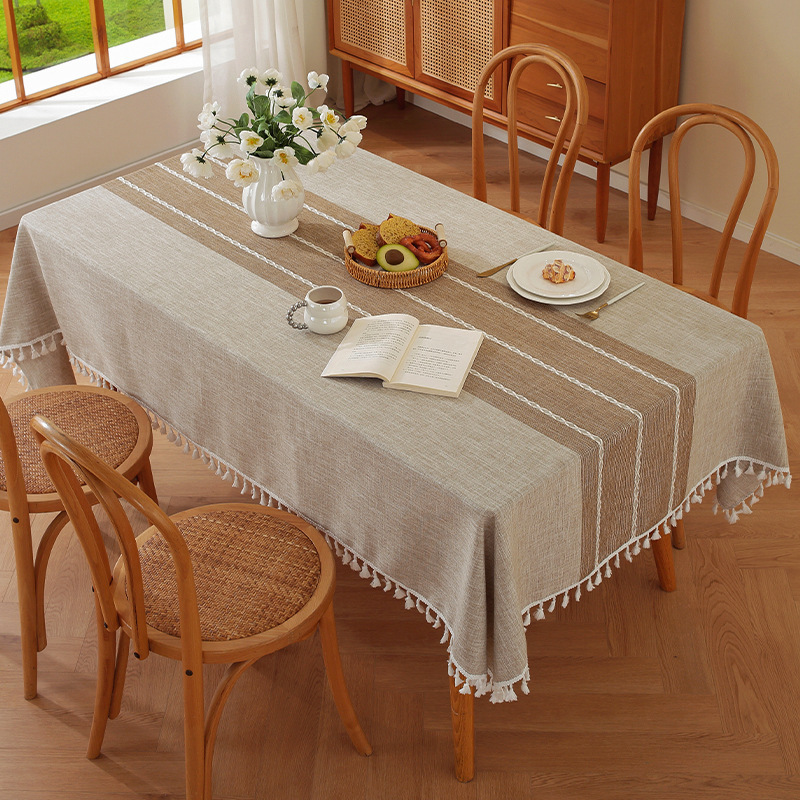 Cross-Border Hot-Selling Ins Style Tablecloth Cotton and Linen European Style Fabric Dustproof Tablecloth Coffee Table Rectangular Tablecloth Spot Wholesale