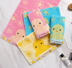 潔麗雅毛巾 可愛小黃雞童巾 純棉柔軟吸水男女兒童寶寶洗臉毛巾