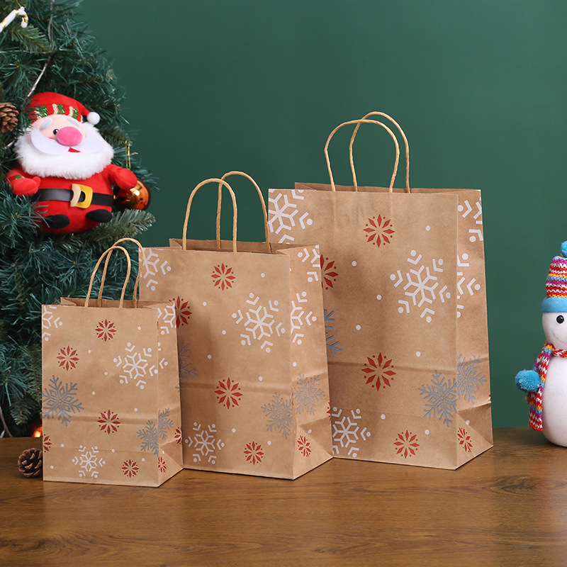 Insクリスマスキャンディー袋手提げクラフト紙袋大サイズクリスマスプレゼント手提げ袋手提げ手プレゼント包装紙袋|undefined