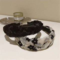 2022 New Mesh Flower Braid High Crown Headband for Women, French Retro Style Headwear Hair Clip, Versatile Headband for Outdoors