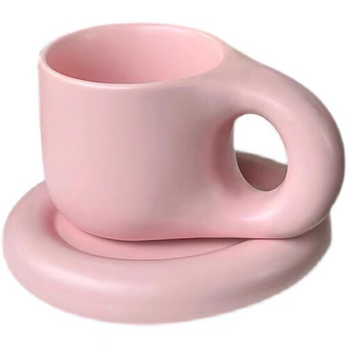 Nordic ins creative fat cup ceramic mug couple coffee cup water cup and saucer set cute cup
