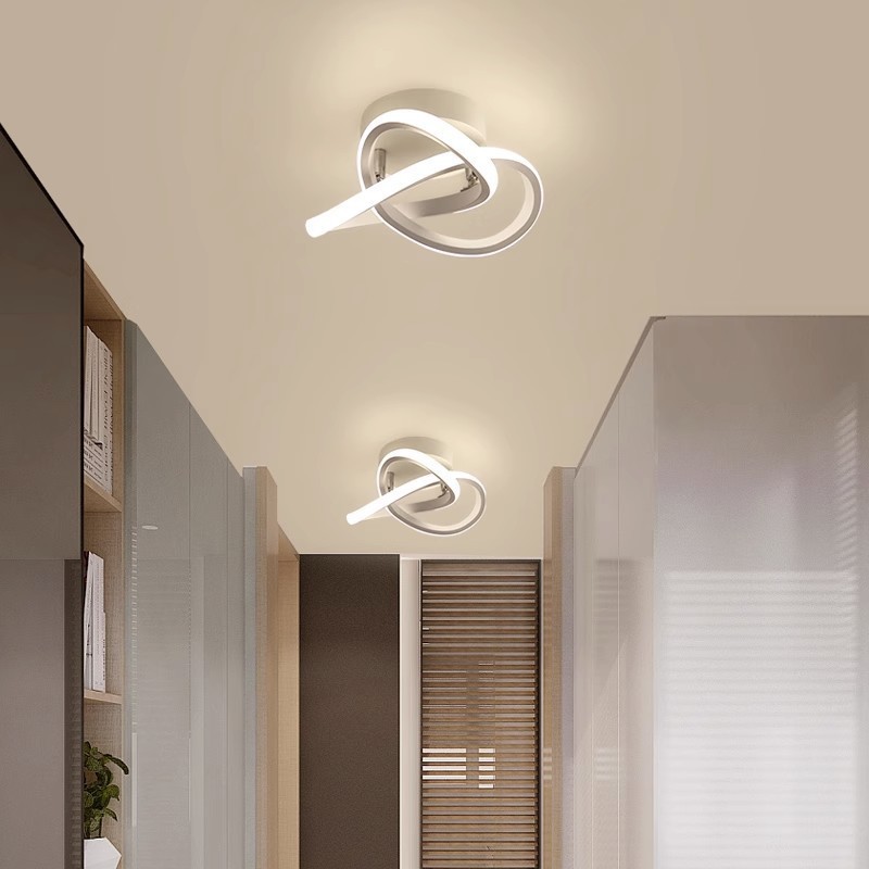 Nórdico transfronterizo moderno simple lámpara de techo personalidad creativa pasillo lámpara decorativa pasillo de entrada lámpara de techo tela
