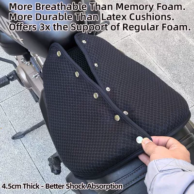 Insulated and Breathable Motorcycle Gel Seat Cushion Cover, Electric Car Seat Cover, Sun Protection, Universal for All Seasons, Waterproof, Breathable and Sun Protection