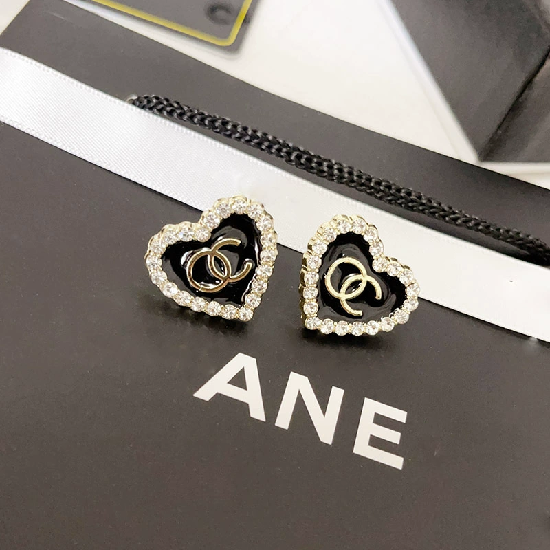 Брошь-бренд сердце, серьги с буквами, комплект, стиль Chanel