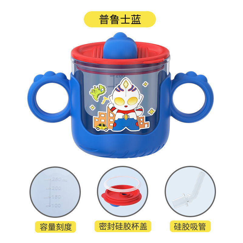 跨境 小皮巴拉双柄儿童碗316不锈钢宝宝辅食碗幼儿园防烫双耳饭碗|undefined