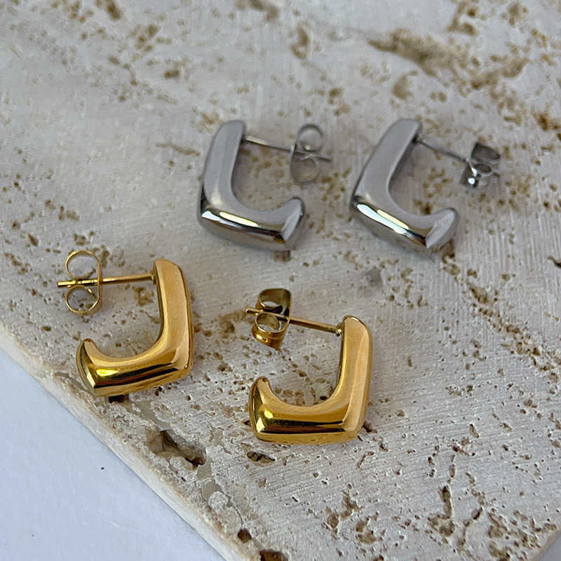 1 Pair Quantity 1 Pair Simple Style Irregular Plating Titanium Steel Ear Studs