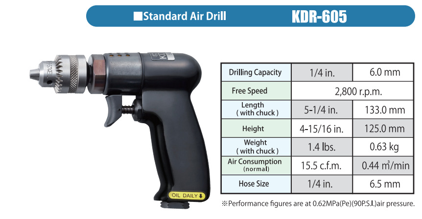 日本空研原装气钻风动钻小气钻10MM气钻单向气钻钻夹头KDR-605