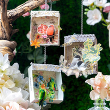 美好的一天PET平張貼紙 花知鳥語系列 小鳥花卉手帳裝飾素材2張入