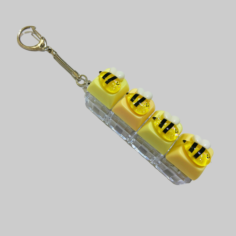 Cross-border DIY resin accessories direct delivery stress-relief key toy mechanical keyboard LED light-up stress-relief keyboard toy pendant