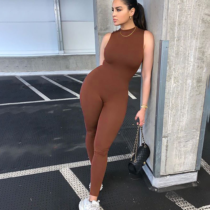 175g Weight Sleeveless Sleeve Length Full Length Pants Length Polyester Fabric Type High Waist Waist Line Casual Pants, Jumpsuits Pants Type High Elasticity Elasticity Holiday, Daily, Date Occasion Skinny Fit Type Solid Color Pattern Summer Season Women's Gender Streetwear Style Wholesale Women's Streetwear Solid Color Sleeveless Bodysuits 19