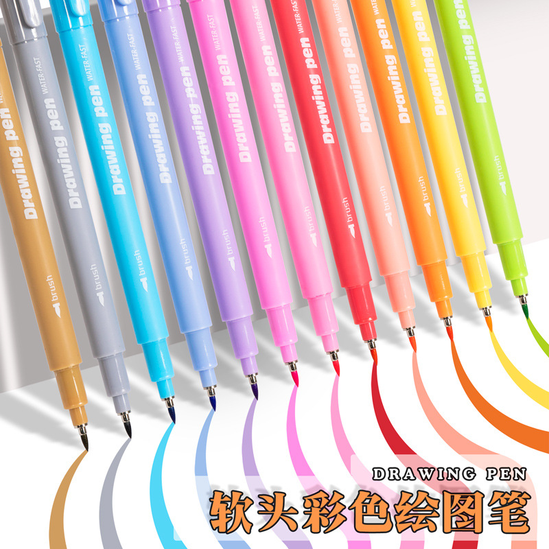 Guangna 8090 bolígrafo de acuarela 12 color acuoso conjunto de bolígrafo de pintura de arte puede llenar el bolígrafo de caligrafía de graffiti