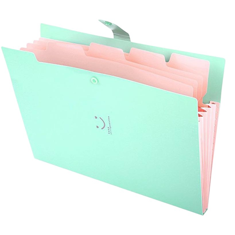 Carpeta de color caramelo multi-capa insertar 5 en A4 carpeta bolsa de archivo bolsa de órgano bolsa de almacenamiento de archivos de papel de prueba