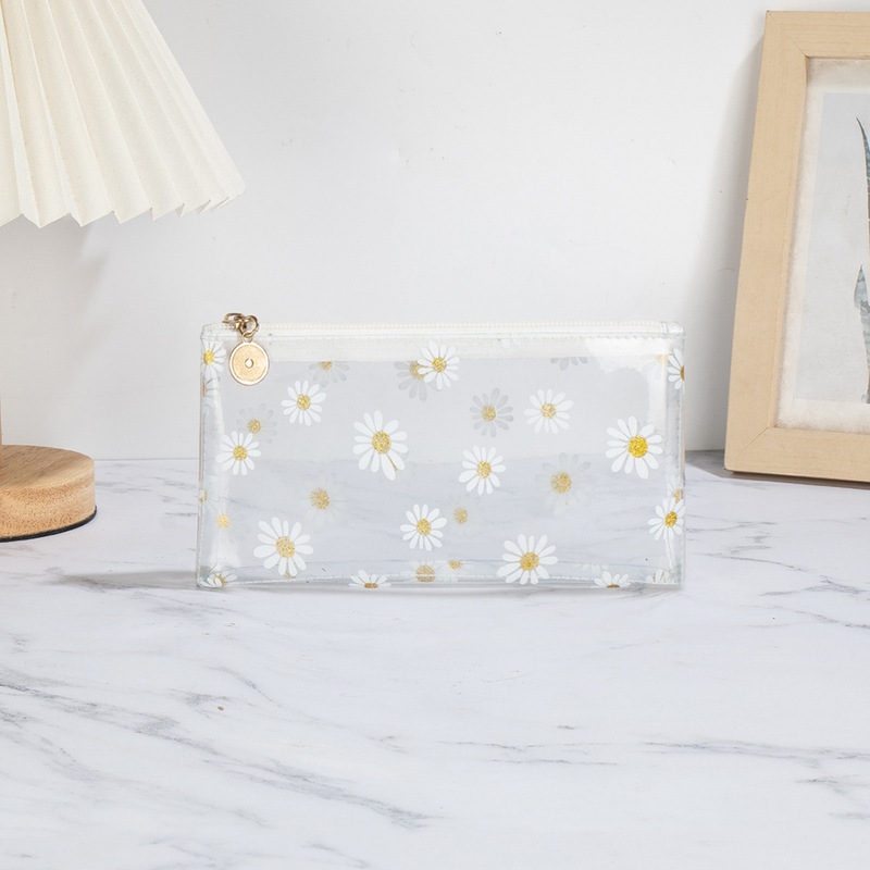 Coin Purse White Floral Transparent Bag Cute Sweet Cheap Women's Wallet Fashion Simple Card Holder Id Bag
