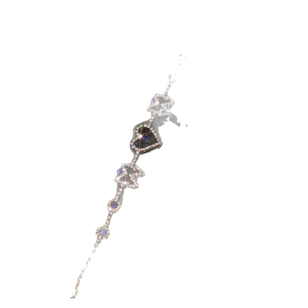 Moda europea y americana hueco amor mariposa tobilla de diamantes temperamento de playa tobilla brillante tobilla de diamantes