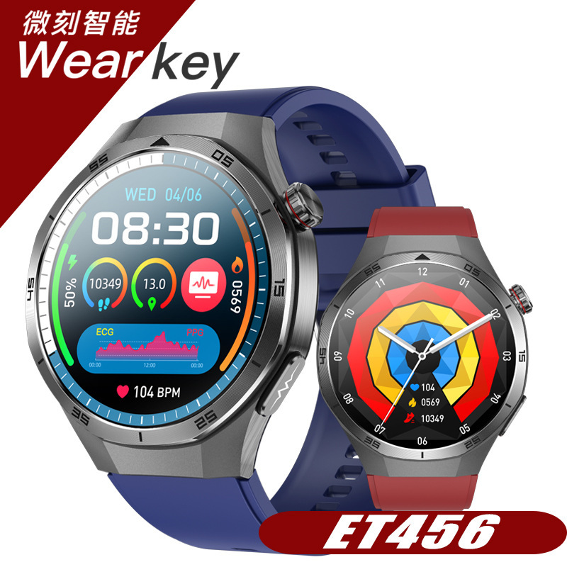 New Et456 Smart Watch Bluetooth Call Ecg Micro Body Examination Sos Intelligent Voice Assistant Nfc Access Control