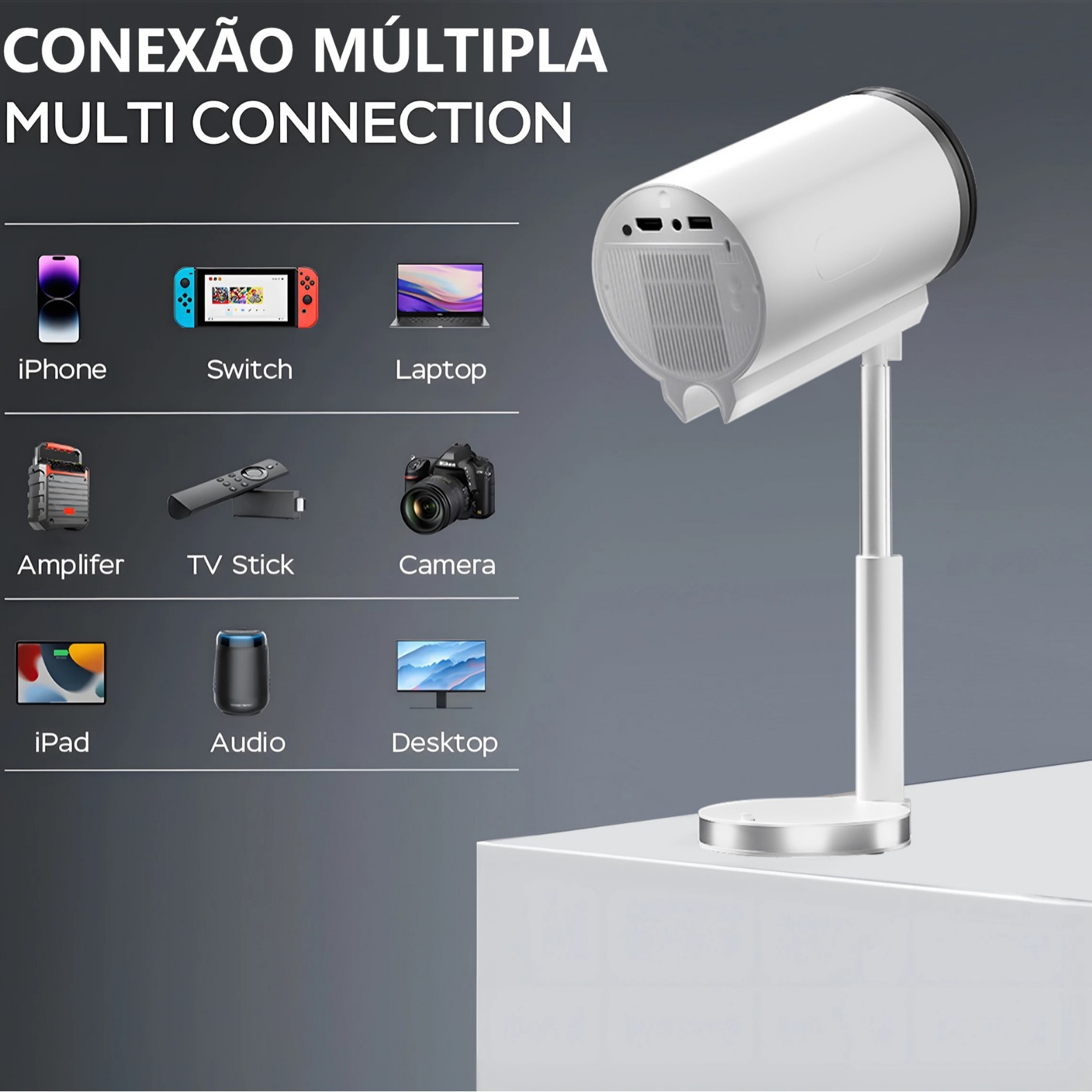 Proyector inteligente transfronterizo X5G, soporte oculto, proyector Android de alta definición, proyector doméstico Bluetooth