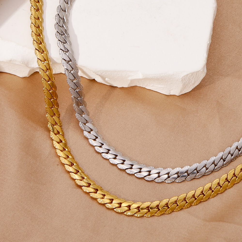 304 Stainless Steel Material Real Gold Plated Geometric 316 Stainless Steel Vintage Style Classic Style Waterproof Non Tarnish 316 Stainless Steel Chain Bracelet