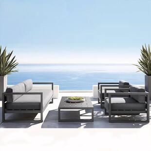 Outdoor Sofa Corner Outdoor Courtyard Garden Terrace Simple Model Room Chinese Chair Waterproof Sun Aluminum Alloy Furniture