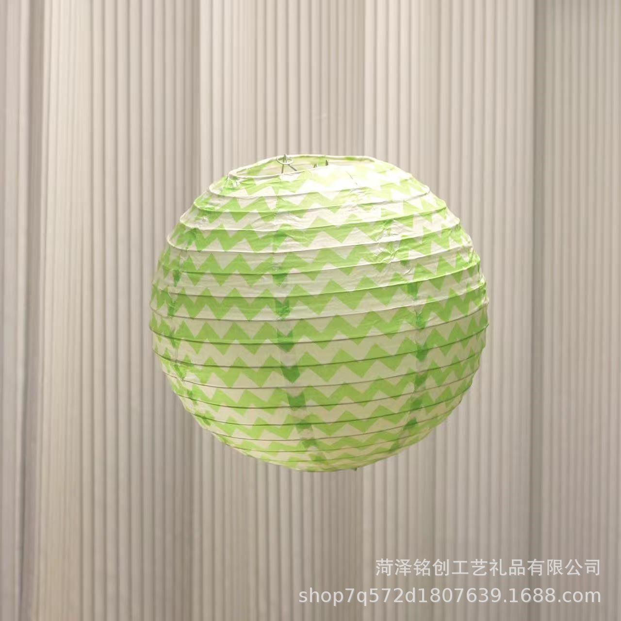 跨境手工彩色条纹圆形灯笼幼儿园墙面装饰灯笼挂件悬挂装饰灯笼