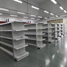 大型加厚加宽超市货架单双面洞洞板白灰色靠墙中间岛置物展示货架