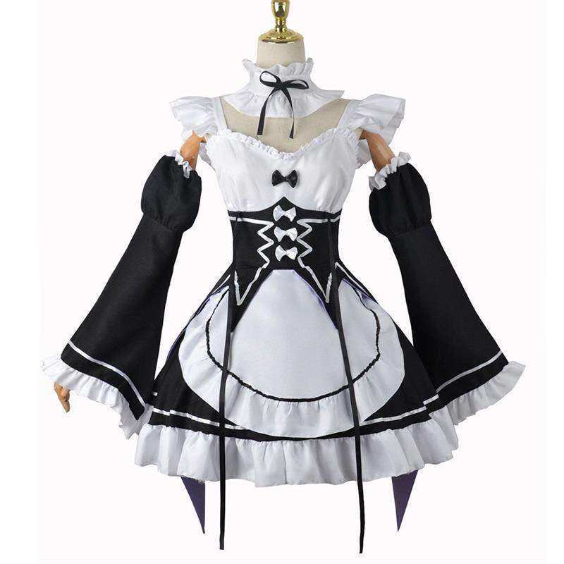 Rem Ram Cosplay from Zero No Tsukaima, Rem Maid Outfit Cosplay Costume, Anime Clothing for Women, in Stock