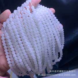 和田玉白玉毛衣链 108佛珠多圈手串手链DIY小配件散珠少女款 批发