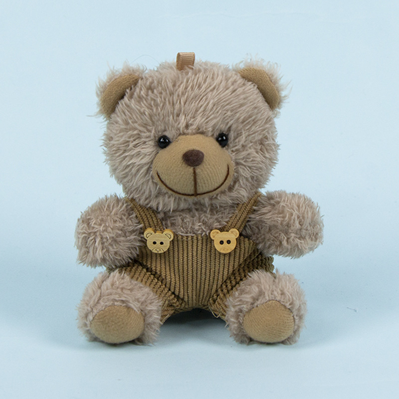 Lindo osito llavero colgante regalo creativo muñecas de peluche vestidas osito de peluche colgante de mochilas escolares para parejas