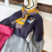 杉伴韩系男小童冬季新款加绒加厚圆领卡通史努比上衣拉链休闲卫衣