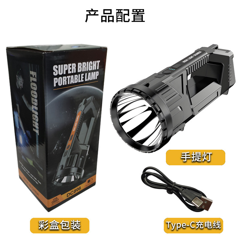 Lintera LED de alta intensidad conveniente lámpara de emergencia de campamento al aire libre carga linterna portátil luz de detección impermeable contra incendios