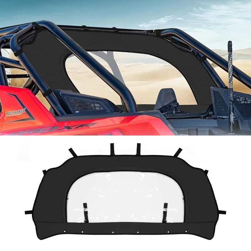 For Polaris Rzr Pro Xp/Rzr Turbo R Utv Black Rear Soft Windshield For Polaris Rzr Pro Xp/Rzr Turbo R Utv Black Rear Soft Windshield