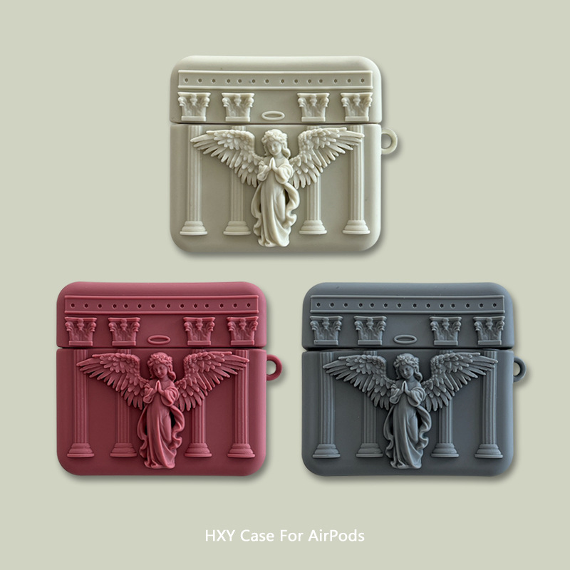 祈禱天使適用蘋果airpods保護套pro2二代3三代無線藍牙耳機殼硅膠