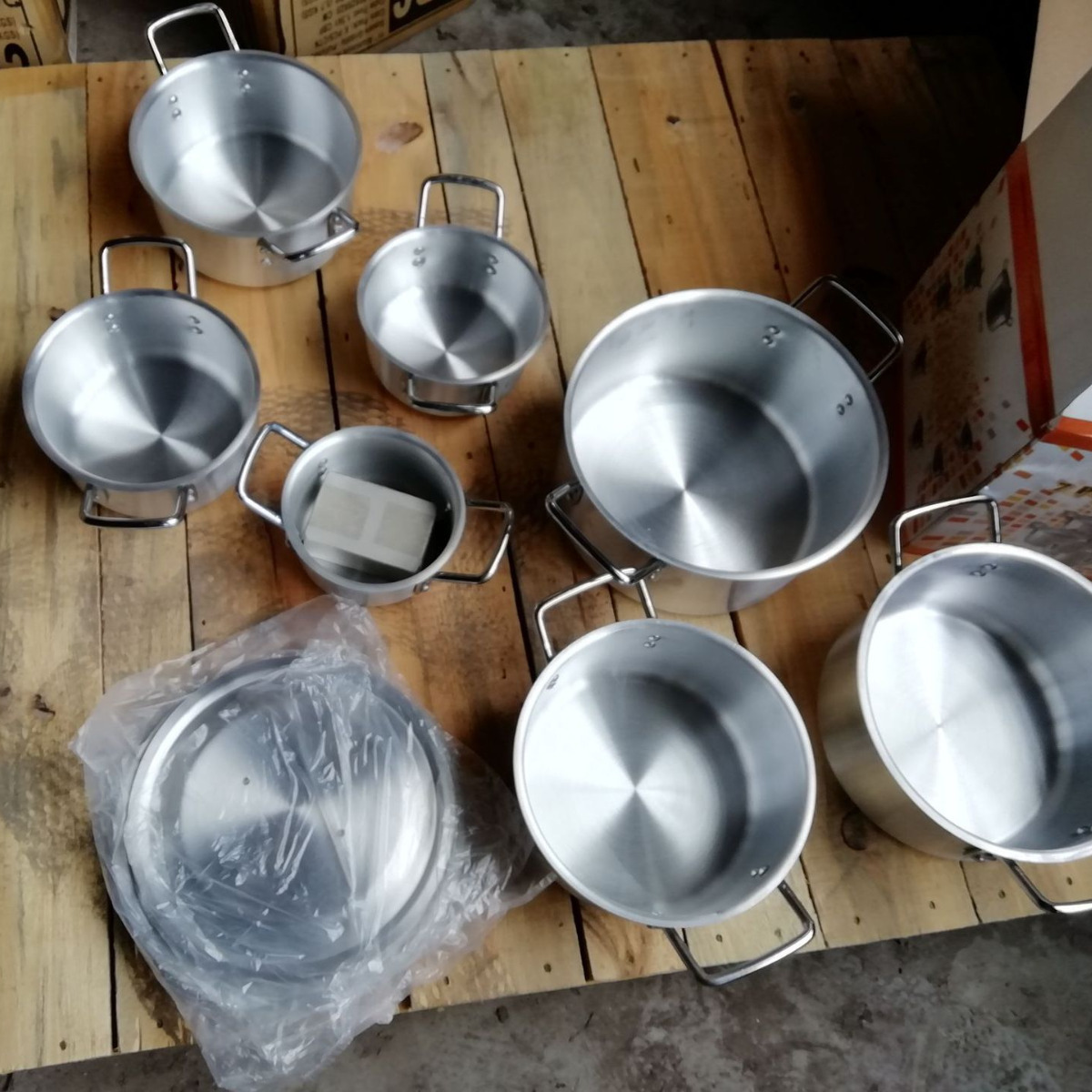 7 piezas de lijado de aluminio olla de suministro directo de fábrica Africana Venta de aluminio lijado olla al por mayor