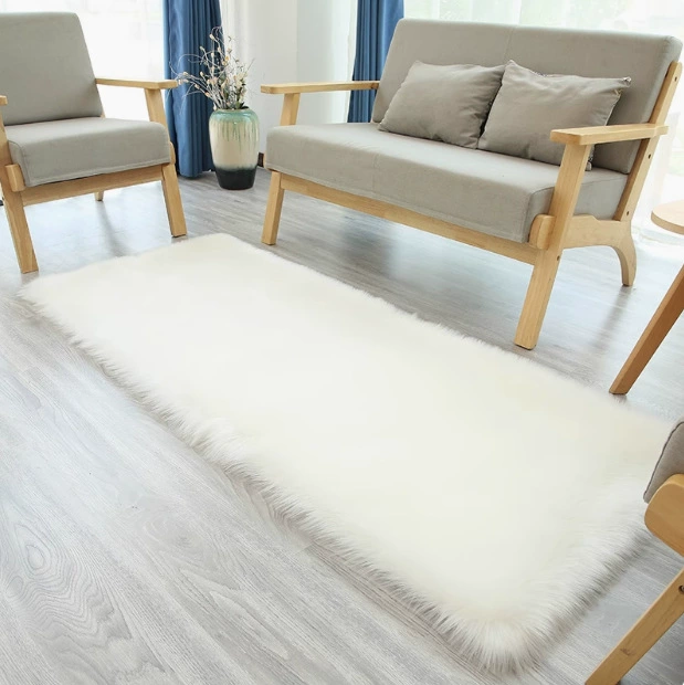 Имитация шерсти плюшевая гостиная журнальный столик диван коврик коврик коврик окна круглый сплошной цвет простой длинный одеяло