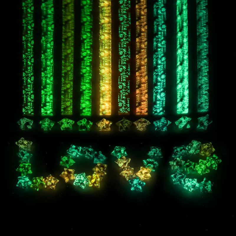 Детские светящиеся звезды оригами палочки DIY светящиеся ILOVEYOU сделанные вручную флуоресцентные бумажные палочкиStack счастливые звезды бумажные игрушки