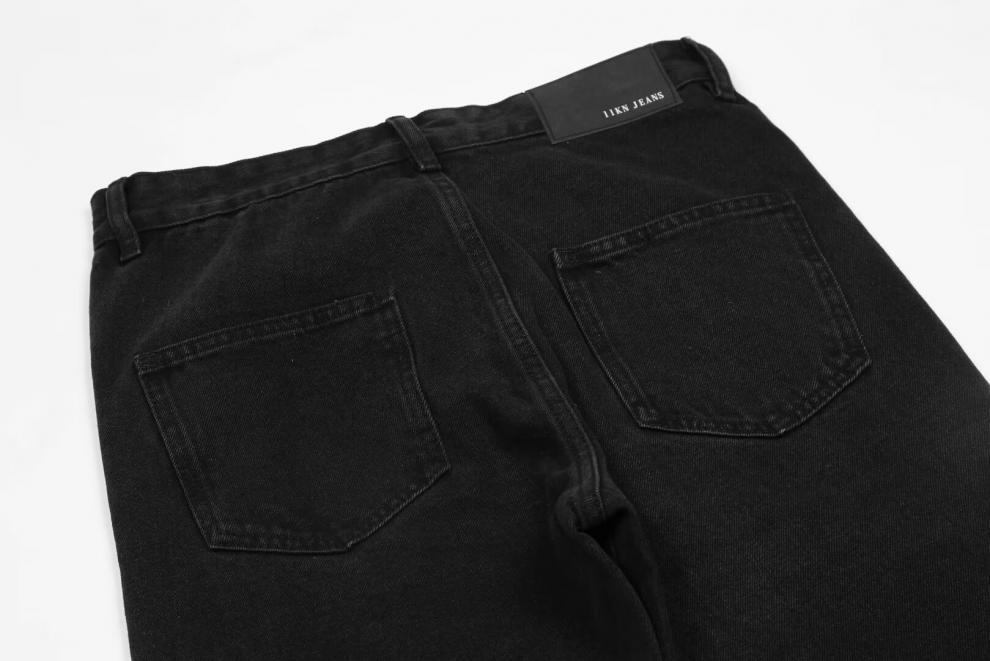 Men's High Street American Retro Washed Denim Jeans Loose Fit Slightly Flared Wide Leg Floor Length Slimming Blue Jeans_mkmklike.com
